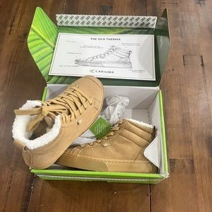 Cariuma Womens OCA High Therma Camel Vegan Suede Sneakers Boot multiple SZ